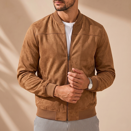 Suede-Style Bomber Jacket