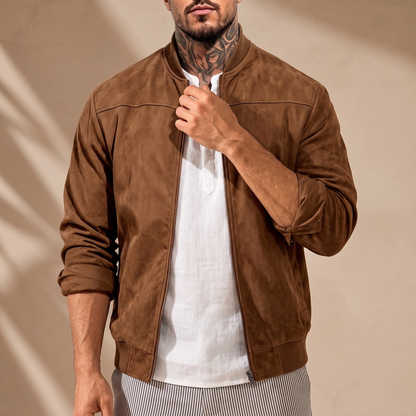 Suede-Style Bomber Jacket