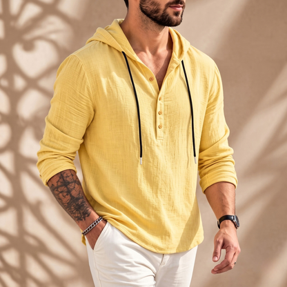 Hooded Henley Shirt