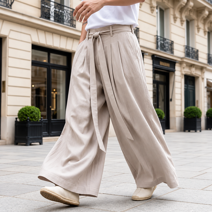 Wide Leg Pleated Pants
