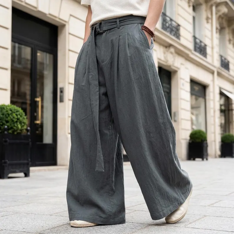 Wide Leg Pleated Pants