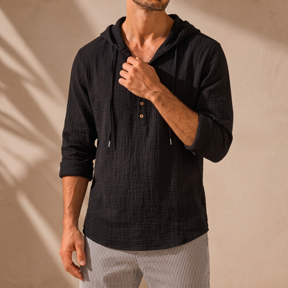 Hooded Henley Shirt