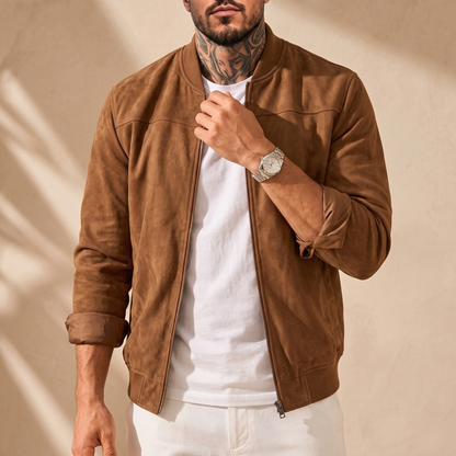 Suede-Style Bomber Jacket
