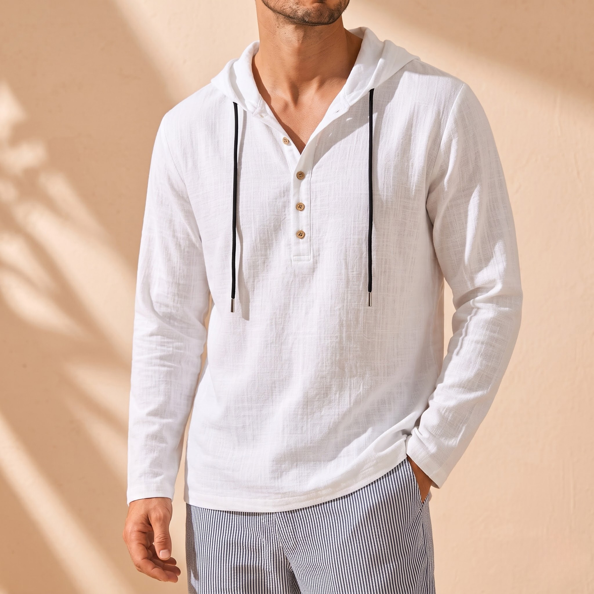Hooded Henley Shirt