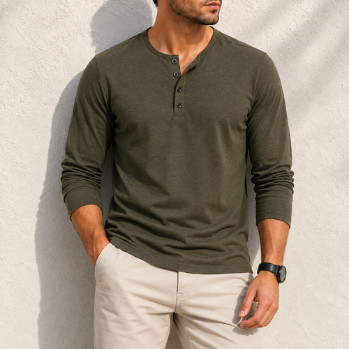Casual Button Neck Top