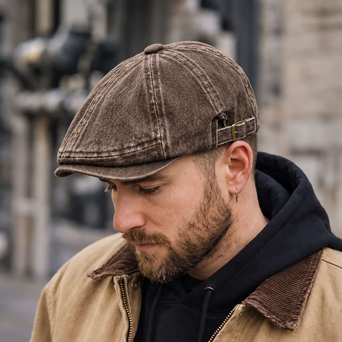 Vintage Washed Newsboy Cap