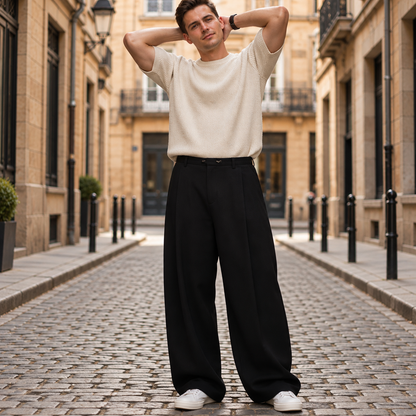 Minimalist Wide Leg Cargo Trousers